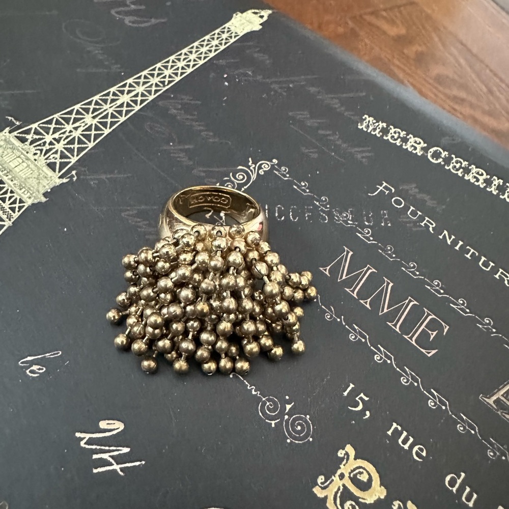 Coach Gold Cluster Beaded Ring